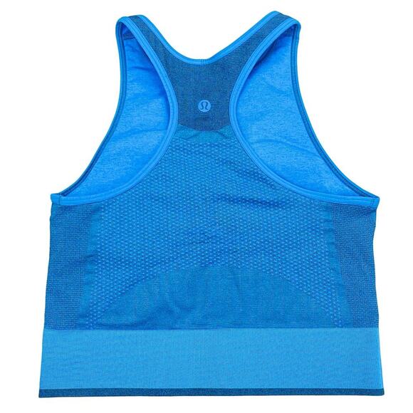 LULULEMON Seamless Mesh Supportive Training Tank Top Sz 4 Poolside - Picture 6 of 6